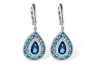 B235-95432: EARR 3.15 TW BLUE TOPAZ 3.32 TGW