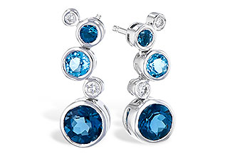 B318-70896: EARR 2.27 BLUE TOPAZ 2.40 TGW