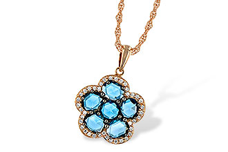 C233-22696: NECK 1.80 ROSE CUT BLUE TOPAZ 1.95 TGW