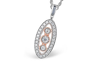 H318-70904: NECKLACE .34 TW (C318-65441 IN WHITE WITH ROSE BEZELS)