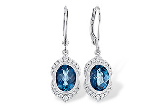 L318-72704: EARR 2.45 LONDON BLUE TOPAZ 2.64 TGW