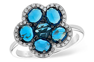 A233-22714: LDS RG 1.82 ROSE CUT BLUE TOPAZ 1.97 TGW
