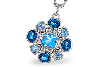 A320-49005: NECKLACE 3.19 TW BLUE TOPAZ 3.25 TGW