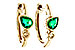 A320-50905: EARRINGS .38 TW EMERALD .44 TGW