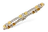 B045-92687: BRACELET WG LINKS & YG BARS .45 TW