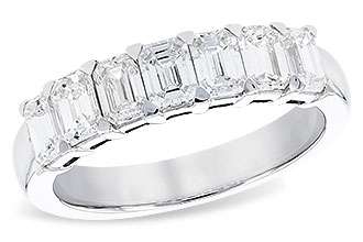 B319-56359: LDS DIA WED RG 1.66 TW (7 EMERALD CUTS)