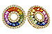 B320-49032: EARRINGS 2.10 MULTI-COLOR SAPP 2.37 TGW