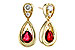 B320-49041: EARRINGS .40 RUBY .52 TGW (4x3 RUBY)