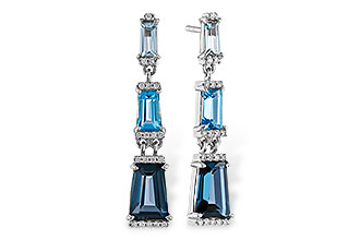 B320-49941: EARRINGS 2.55 BLUE TOPAZ 2.62 TGW