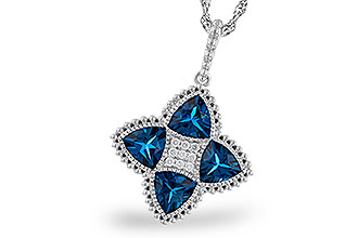 B320-50832: NECKLACE 2.79 LONDON BLUE TOPAZ 2.85 TGW