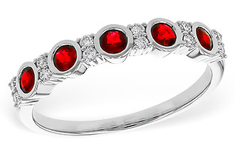 B320-54514: LDS WED RG .33 TW RUBY .45 TGW