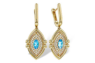 B321-37232: EARRINGS .50 TW BLUE TOPAZ .78 TGW (6x3MM BT)