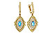 B321-37232: EARRINGS .50 TW BLUE TOPAZ .78 TGW (6x3MM BT)