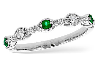 B321-37259: LDS WED RG .10 TW EMERALD .19 TGW