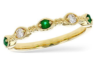 B321-37259: LDS WED RG .10 TW EMERALD .19 TGW