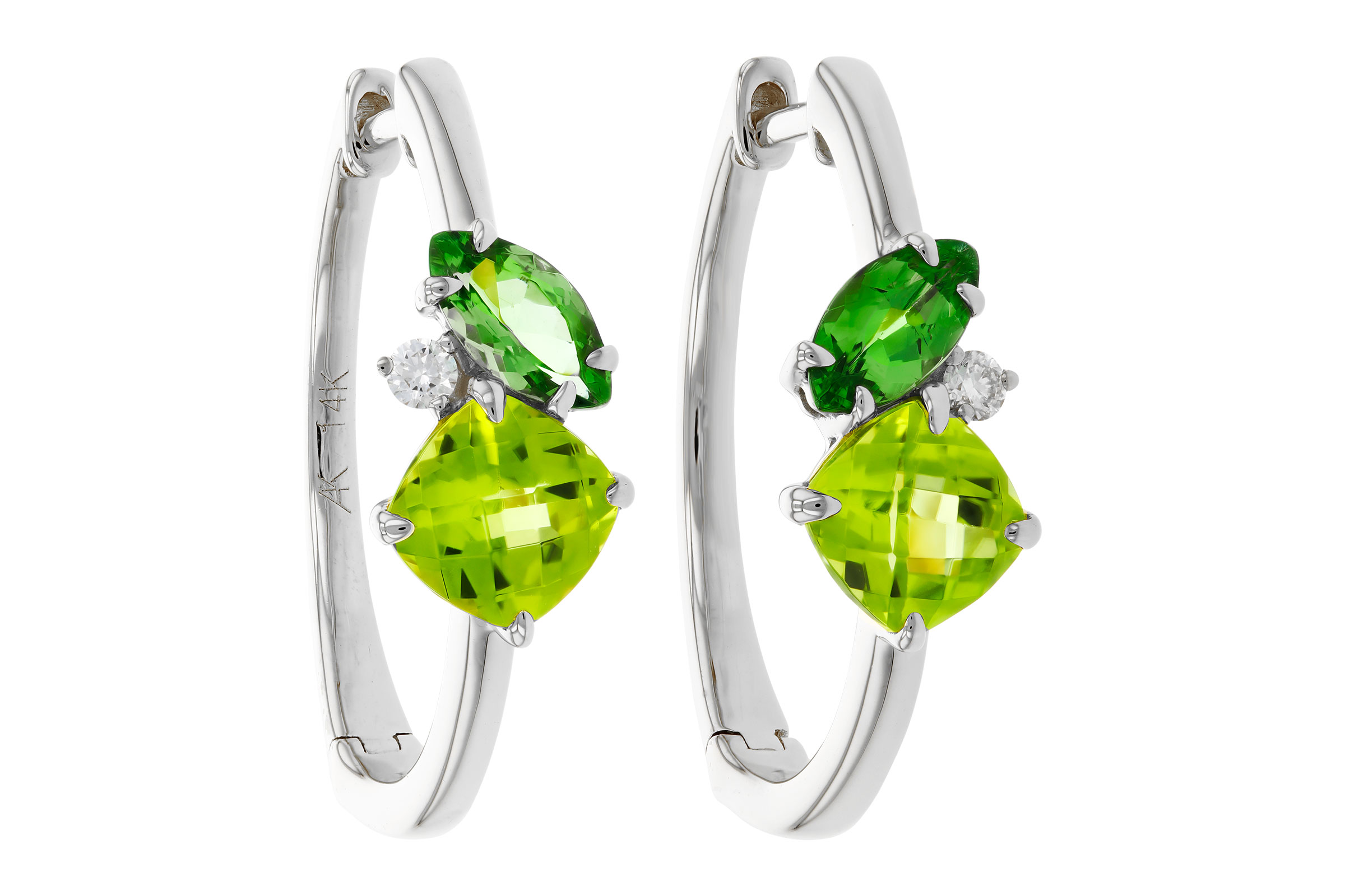 B321-39014: EARRINGS 1.69 TW SEMI-PREC (PER,TSAV) 1.73 TGW