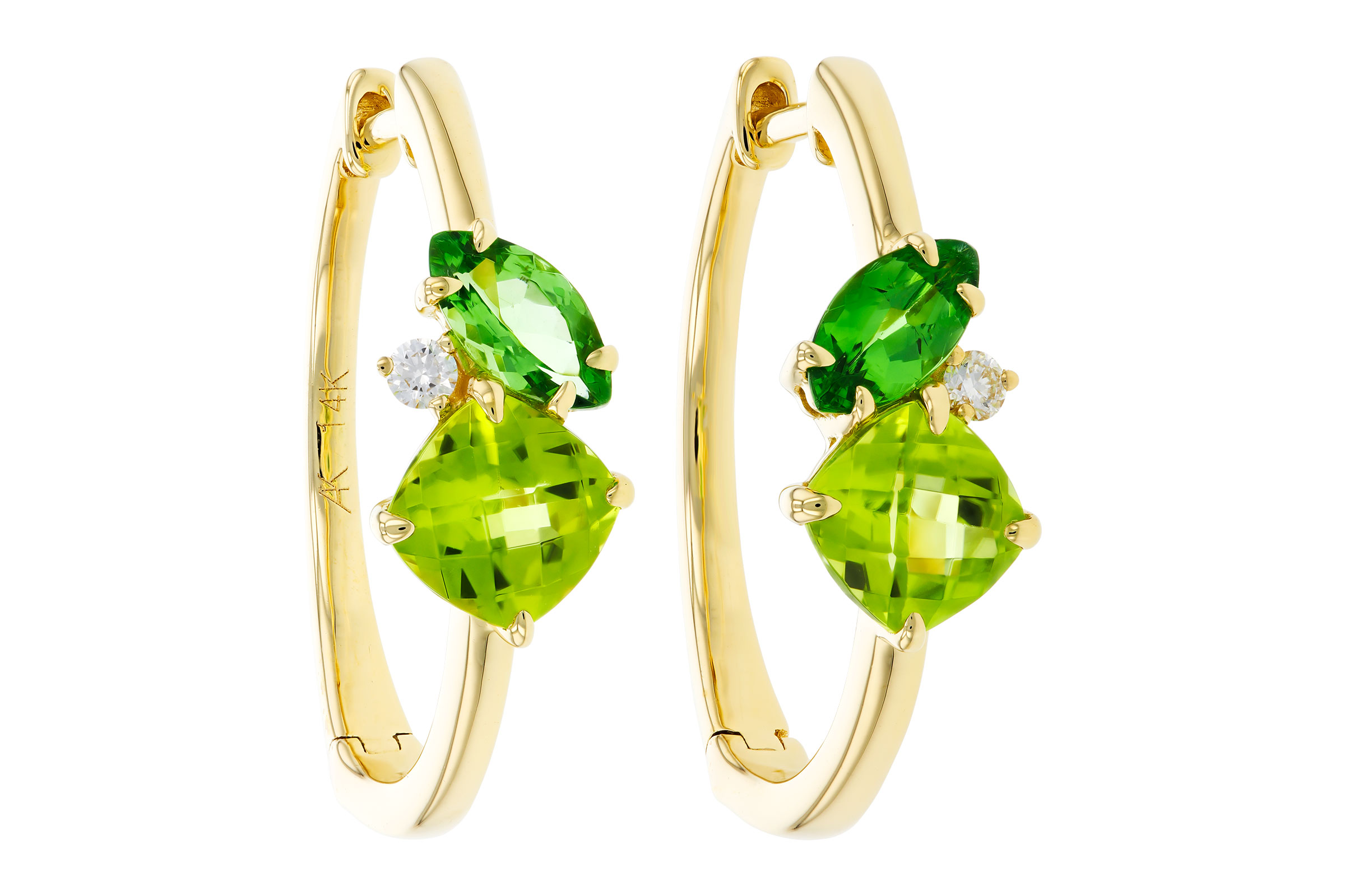 B321-39014: EARRINGS 1.69 TW SEMI-PREC (PER,TSAV) 1.73 TGW