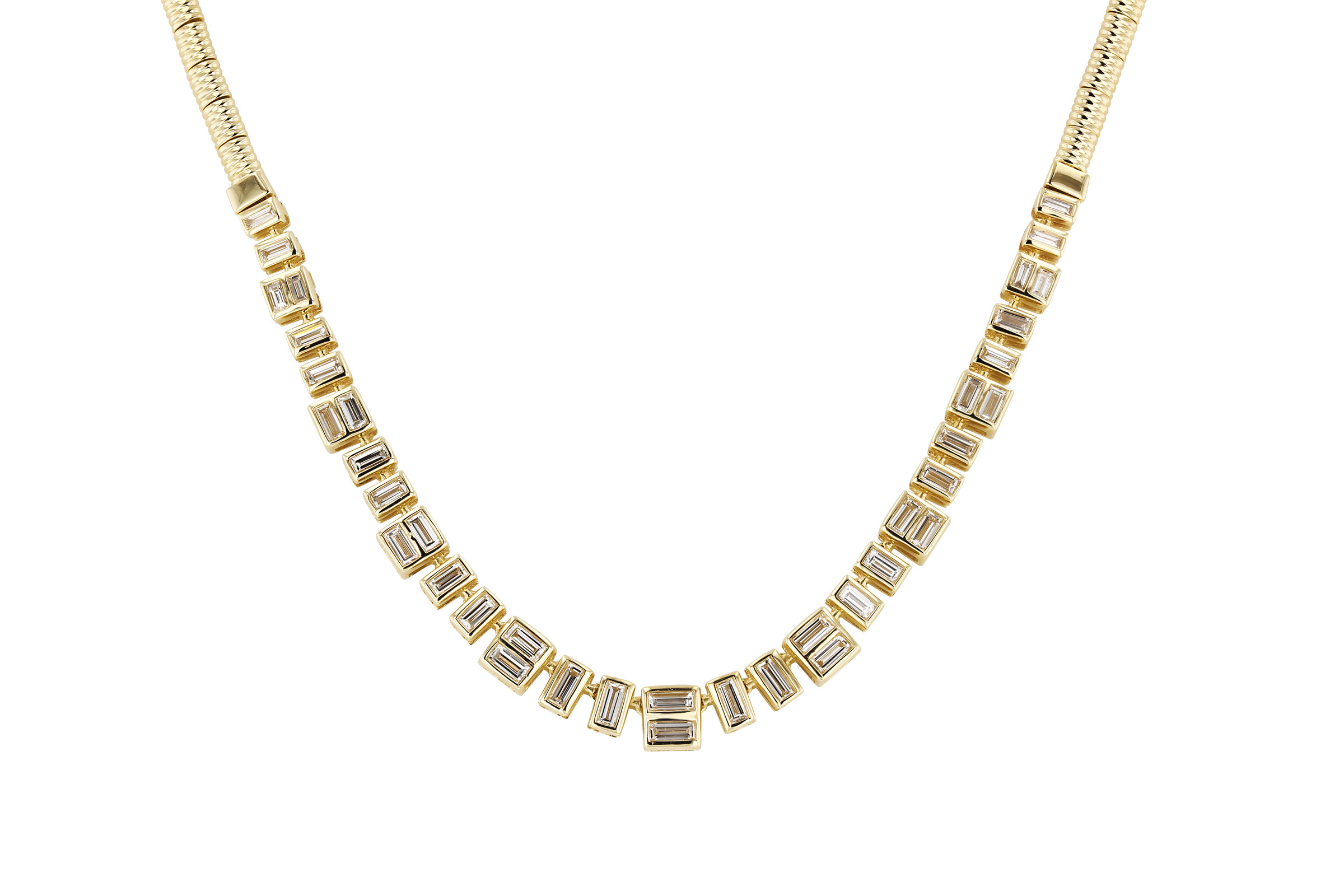 B321-39041: NECKLACE 1.80 TW BAGUETTES (17")