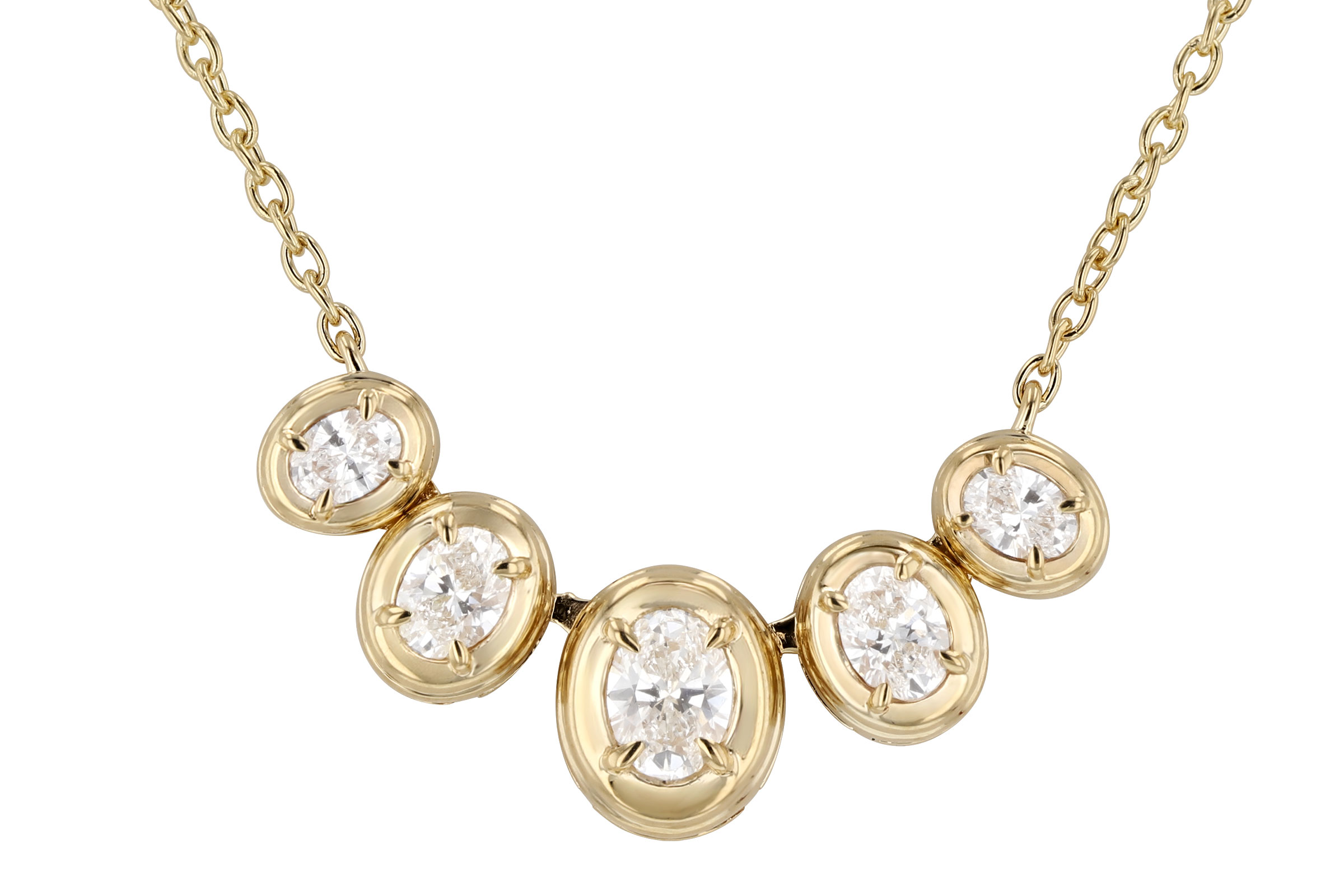B321-39087: NECKLACE .85 TW OVAL CUT DIA (18")