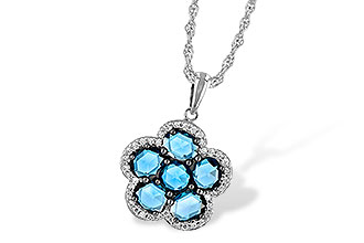 C233-22696: NECK 1.80 ROSE CUT BLUE TOPAZ 1.95 TGW