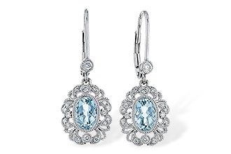 C320-47232: EARRINGS .75 TW AQUA .92 TGW (7x5MM AQUA)