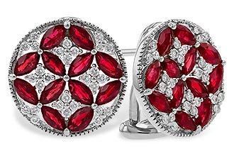 C320-47268: EARRINGS 2.07 TW RUBY 2.37 TGW