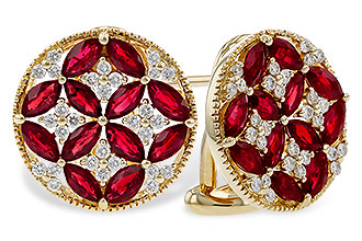 C320-47268: EARRINGS 2.07 TW RUBY 2.37 TGW