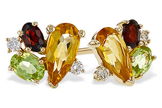 C320-49032: EARRINGS .66 SEMI PREC (CIT,PER,GAR) .70 TGW
