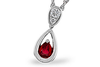 C320-49041: NECKLACE .20 RUBY .26 TGW (4x3 RUBY)
