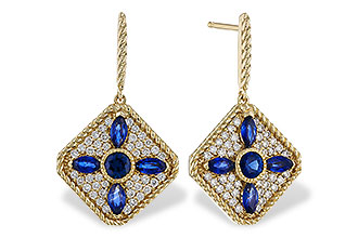 C320-50841: EARRINGS 1.03 TW SAPPHIRE 1.46 TGW