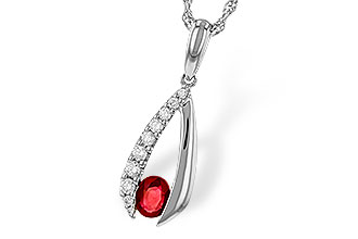 C320-50905: NECKLACE .34 RUBY .50 TGW (5x4 RUBY)