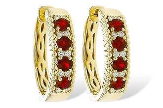 C320-54523: EARRINGS .54 TW RUBY .66 TGW