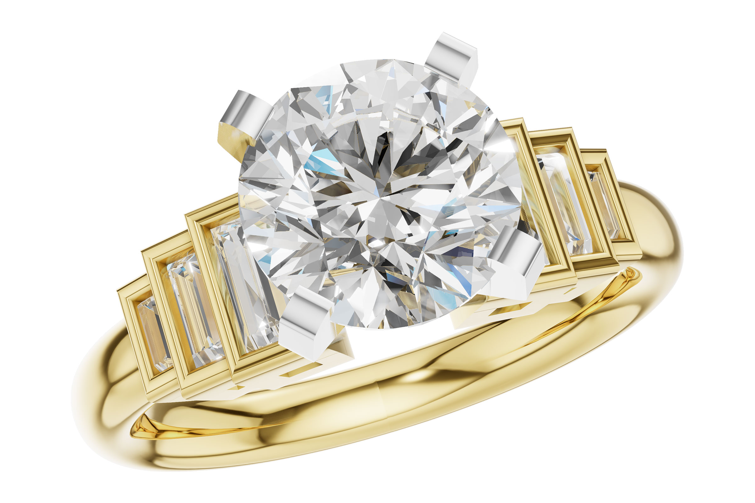 C321-38105: LDS SEMI DIA RG .26 TW BAGUETTES