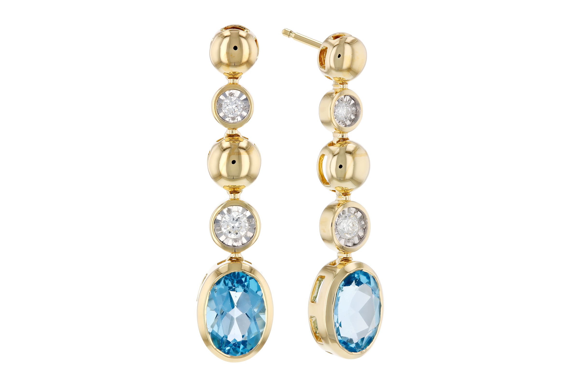 C321-38159: EARRINGS 1.66 TW BLUE TOPAZ 1.76 TGW