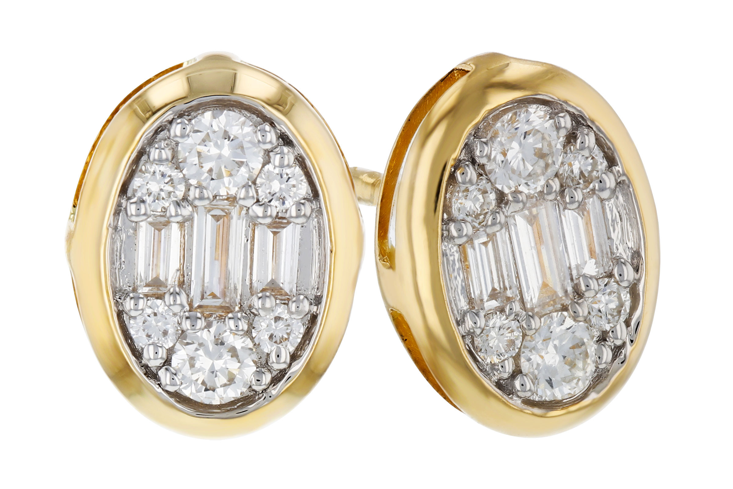 C321-39068: EARRINGS .08 TW BAGUETTE .24 TW