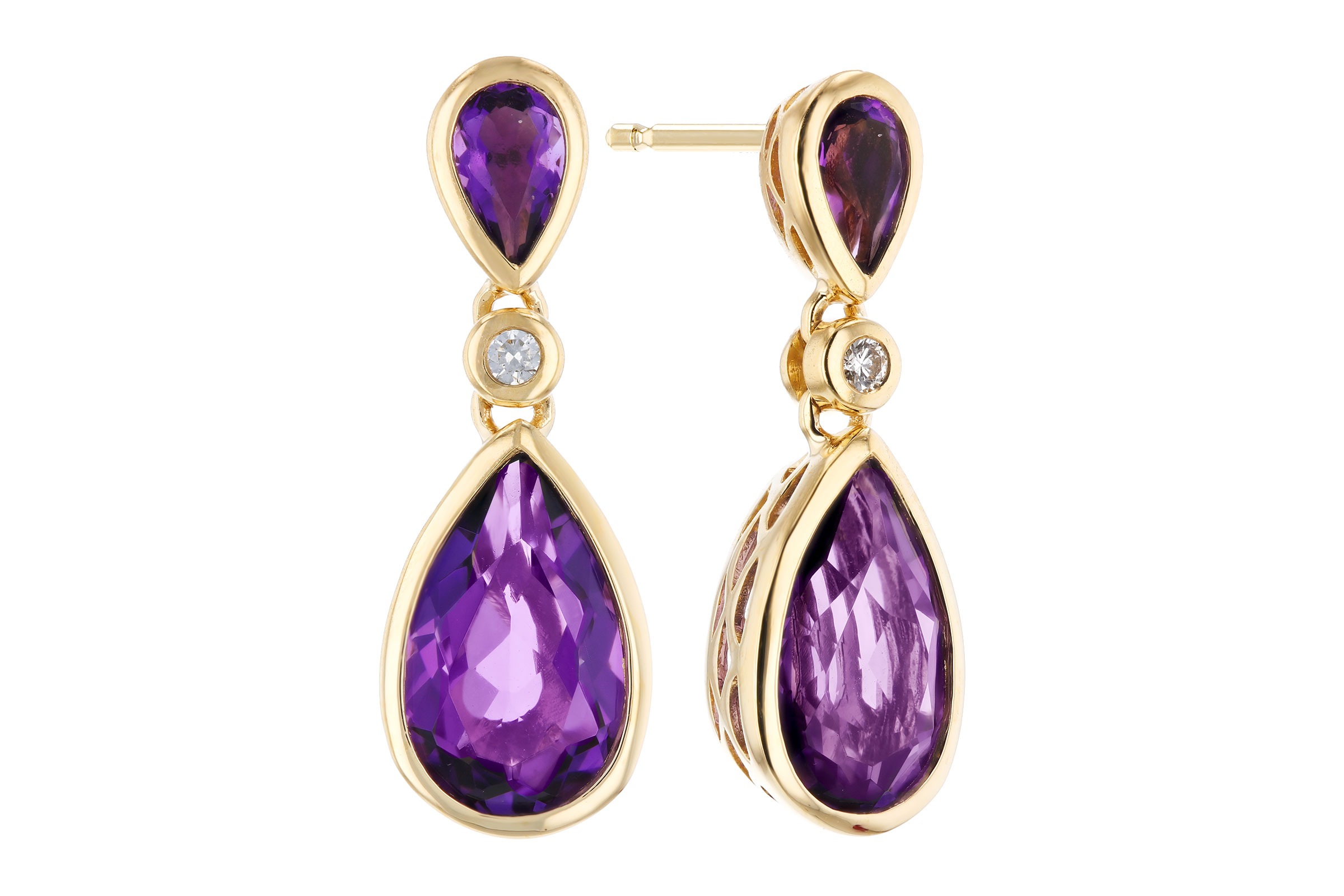 C321-39914: EARRINGS 2.80 TW AMETHYST 2.84 TGW