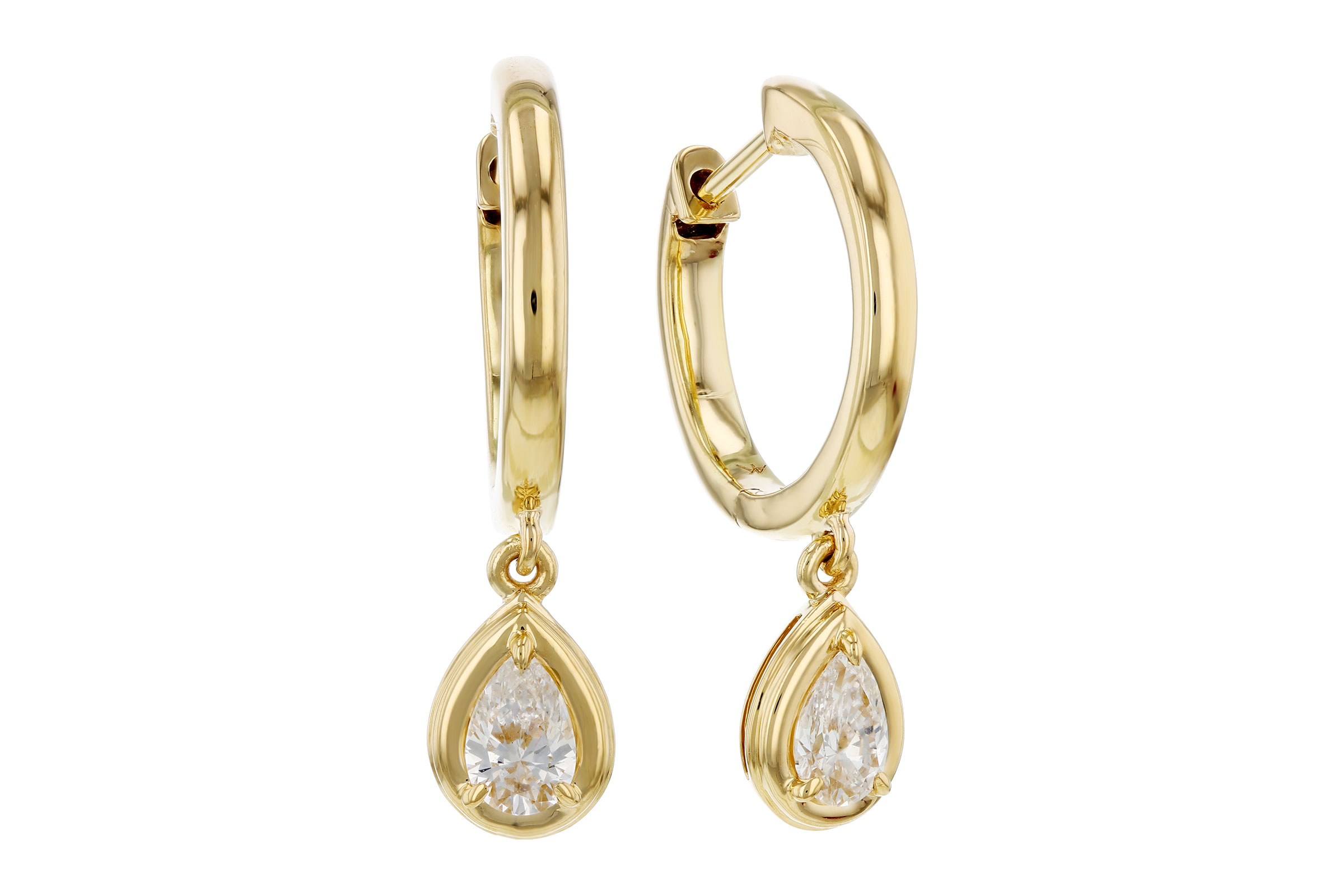 C321-39923: EARRINGS .42 TW PEAR SHAPE DIAS