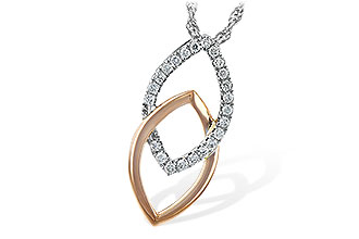 D235-08168: NECKLACE .20 TW (ROSE & WG)