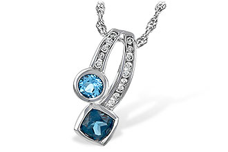 D235-09077: NECKLACE .91 TW BLUE TOPAZ 1.04 TGW