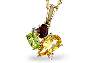 D320-49032: NECKLACE .79 SEMI PREC (CIT,PER,GAR) .82 TGW