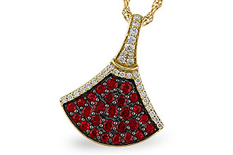 D320-49996: NECKLACE .69 TW RUBY .83 TGW
