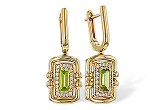 D321-37232: EARRINGS .71 TW PERIDOT .88 TGW (6x3MM PER)