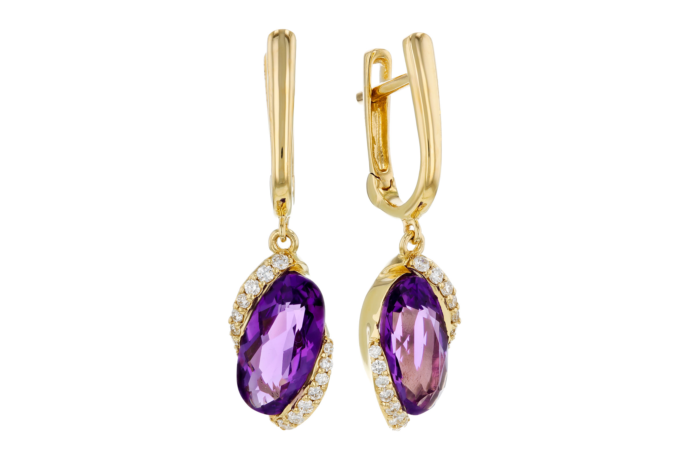 D321-39041: EARRINGS 2.14 TW AMETHYST 2.26 TGW (10x5MM AMY)