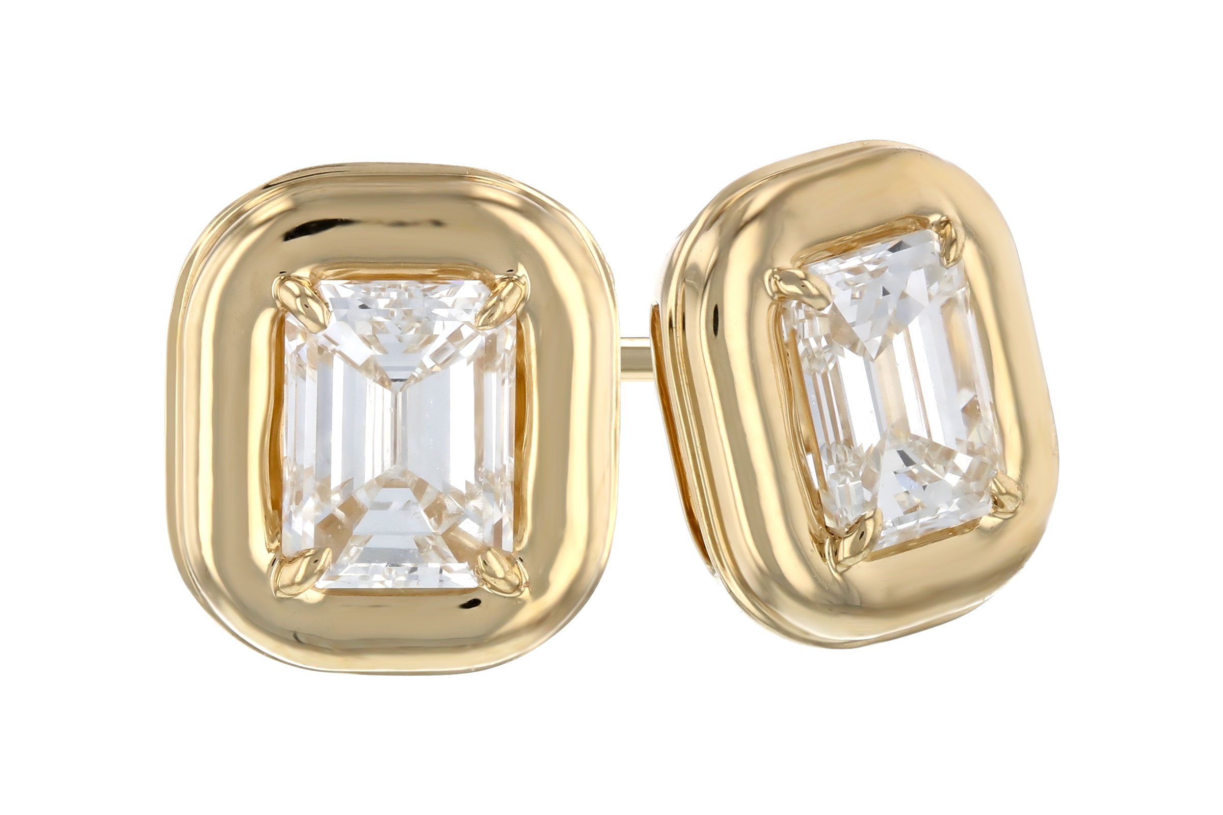 D321-39923: EARRINGS .48 TW EMERALD CUT DIA