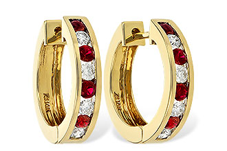 E046-85368: EARRINGS .59 RUBY 1.02 TGW
