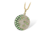 E234-12714: NECK .95 ROSE CUT GREEN GARNET 1.37 TGW