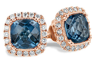 E235-01750: EARR 2.14 LONDON BLUE TOPAZ 2.40 TGW (6MM LBT)