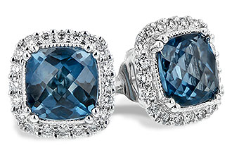 E235-01750: EARR 2.14 LONDON BLUE TOPAZ 2.40 TGW (6MM LBT)