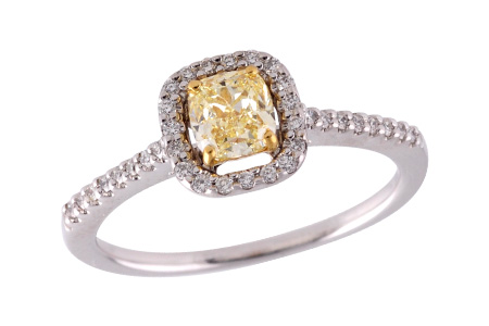 E318-64486: LDR .77 FANCY LGT YELL DIA .95 TW (GIA1279297180)
