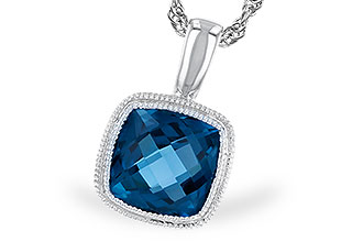 E319-59914: NECKLACE 1.10 CT LONDON BLUE TOPAZ